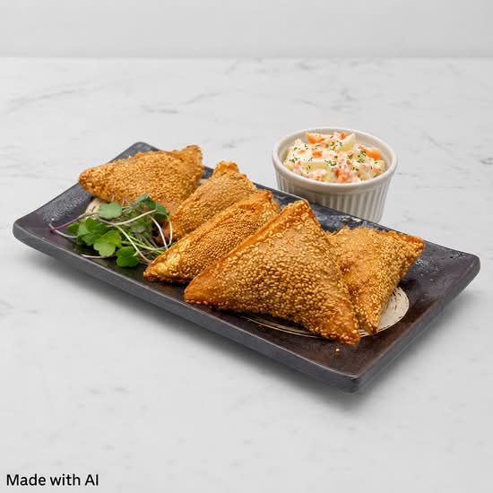 B03 Shrimp Toast with Potato Salad or Fries / 蝦多士配薯仔沙律或薯條